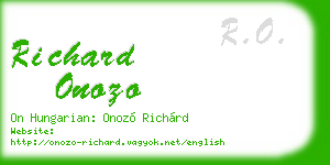 richard onozo business card